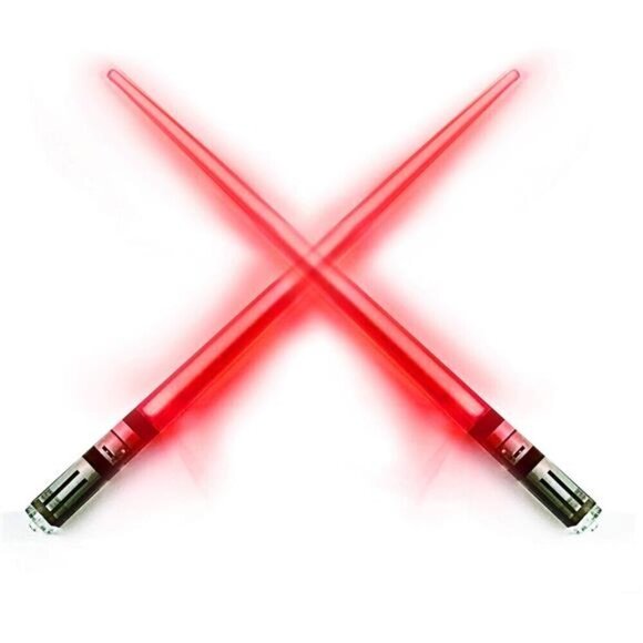 Light Sabert Chop Sticks LED Glowing Reusable Sushi Noodles Chinese Red - Picture 6 of 8